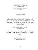 biện pháp quản lý đổi mới phương pháp dạy học môn tiếng anh chuyên ngành ở trường cao đẳng sư phạm đà lạt, tỉnh lâm đồng