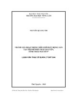 đánh giá hoạt động môi giới bất động sản tại thành phố thái nguyên, tỉnh thái nguyên