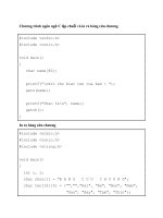 Chương trình ngôn ngữ c lập chuỗi và in ra bảng cửu chương