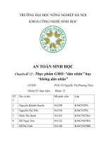 Thực phẩm GMO: “dán nhãn” hay “không dán nhãn”