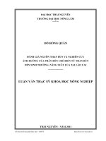 đánh giá nguồn than bùn và nghiên cứu ảnh hưởng của phân bón chế biến từ than bùn đến sinh trưởng, năng suất lúa tại lào cai