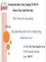 xác định đồng thời cao, và mgo trong phân bón vô cơ