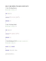 FILE VÀ HỆ THỐNG ỨNG DỤNG NGÔN NGỮ C
