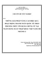 những giải pháp nâng cao hiệu quả hoạt động thanh toán quốc tế theo phương thức tín dụng chứng từ tại ngân hàng xuất nhập khẩu việt nam-chi nhánh 11