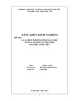 sáng kiến kinh nghiệm lựa chọn phương pháp dạy học nâng cao chất lượng dạy học đọc cho học sinh lớp 1