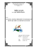 XÂY DỰNG  CHƯƠNG TRÌNH PHÂN TÁN ĐẢM BẢO GẮN BÓ DỮ LIỆU TRÊN CÁC SERVER NGANG HÀNG