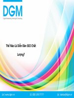 Thế nào là diễn đàn SEO chất lượng