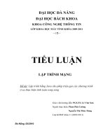 TIỂU LUẬN  LẬP TRÌNH MẠNG Lập trình bằng Java cho phép triệu gọi các chương trình ở xa thực hiện tính toán song song