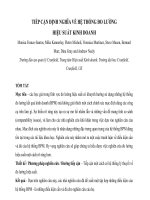 TIẾP CẬN ĐỊNH NGHĨA VỀ HỆ THỐNG ĐO LƯỜNG HIỆU SUẤT KINH DOANH