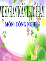 bài giảng công nghệ 6 bài 16 vệ sinh an toàn thực phẩm
