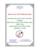 nghiên cứu các yếu tố ảnh hưởng đến sự thỏa mãn trong công việc của nhân viên tại khách sạn romance – huế
