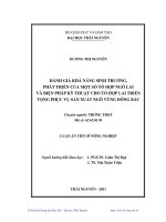 đánh giá khả năng sinh trưởng,phát triển của một số tổ hợp ngô lai và biện pháp kỹ thuật cho tổ hợp lai triển vọng phục vụ sản xuất ngô vùng đông bắc