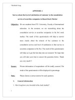 Khảo sát về mức độ hài lòng của khách hàng dịch vụ tư vấn cho các chứng khoán của các công ty trong thị trường chứng khoán Hà NộiTiếng anh