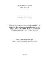 quy trình công nghệ chế biến sản phẩm cá tra fillet đông lạnh và hệ thống quản lý haccp tại công ty tnhh thủy sản panda mekong