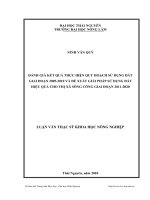 đánh giá kết quả thực hiện quy hoạch sử dụng đất giai đoạn 2005 - 2010 và đề xuất giải pháp sử dụng đất hiệu quả cho thị xã sông công giai đoạn 2011