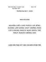 nghiên cứu giải phẫu và ứng dụng lâm sàng vạt xương mác có cuống mạch nuôi điều trị mất đoạn xương dài
