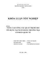 nâng cao công tác quản trị rủi ro tín dụng tại ngân hàng thương mại cổ phần quốc tế