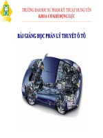 BÀI GIẢNG HỌC PHẦN LÝ THUYẾT Ô TÔ- ĐẠI HỌC CHÍNH QUY