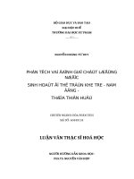 phân tích đánh giá chất lượng nước sinh hoạt ở thị trấn khe tre – nam đông – thừa thiên huế