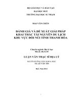 đánh giá và đề xuất giải pháp khai thác tài nguyên dl khu vực đồi núi tỉnh thanh hóa