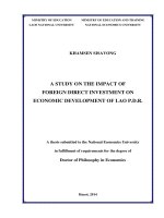 A Study on the Impact of Foreign Direct Investment on Economic Development of Lao P.D.R.