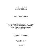 đánh giá hiệu quả điều trị arv phác đồ bậc 1 ở bệnh nhân nhiễm hiv-aids tại khoa truyền nhiễm bệnh viện trung ương huế