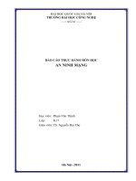 BÁO CÁO THỰC HÀNH  AN NINH MẠNG