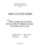 nâng cao hiệu quả sử dụng vốn tại công ty tnhh và dịch vụ thương mại lý anh