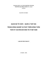 quan hệ tổ chức, quản lý đất đai trong nông nghiệp và phát triển nông thôn thời kỳ chuyển đổi kinh tế ở việt nam