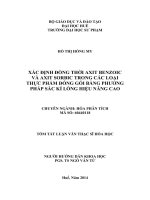 xác định đồng thời axit benzoic và axit sorbic trong các loại thực phẩm đóng gói bằng phương pháp sắc kí lỏng hiệu năng cao