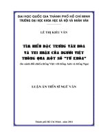 tìm hiểu đặc trưng văn hóa và tri nhận của người việt thông qua một số 'từ khóa' (so sánh đối chiếu tiếng việt với tiếng anh và tiếng nga)