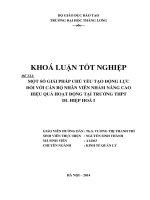 một số giải pháp chủ yếu tạo động lực đối với cán bộ nhân viên nhằm nâng cao hiệu quả hoạt động tại trường thpt dl hiệp hoài