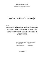 giải pháp tài chính nhằm nâng cao hiệu quả sản xuất kinh doanh của công ty cổ phần cơ khí và thiết bị áp lực vvmi