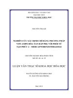 nghiên cứu xác định chì bằng phƣơng pháp von ampe hòa tan hấp thụ với phối tử tạo phức 2 - mercaptobenzothiazole
