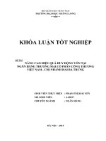 nâng cao hiệu quả huy động vốn tại ngân hàng thương mại cổ phần công thương việt nam - chi nhánh hai bà trưng
