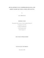 development of compressed block and green mortar using loess (hwangto)