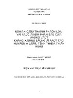 nghiên cứu thành phần loài và đặc điểm phân bố của động vật không xương sống ở đất tại huyện a lưới, tỉnh thừa thiên huế