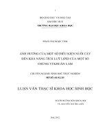 ảnh hưởng của một số điều kiện nuôi cấy đến khả năng tích luỹ lipid của một số chủng vi khuẩn lam