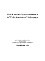 catalytic activity and reaction mechanism of au,tio2 for the reduction of nox by propene