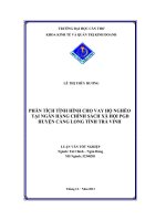 Phân tích tình hình cho vay hộ nghèo tại ngân hàng chính sách xã hội PGD huyện càng long tỉnh trà vinh