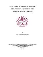 geochemical study of arsenic behavior in aquifer of the mekong delta, vietnam