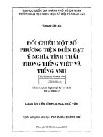 đối chiếu một số phương tiện diễn đạt ý nghĩa hình thái trong tiếng việt và tiếng anh
