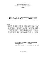 hoàn thiện công tác kế toán tập hợp chi phí sản xuất và tím giá thành sản phẩm tại công ty cổ phần đầu tư và xây dựng 24 - icic