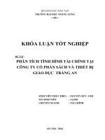 phân tích tình hình tài chính tại công ty cổ phần sách và thiết bị giáo dục tràng an