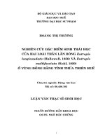 nghiên cứu đặc điểm sinh thái học của hai loài thằn lằn bóng eutropis longicaudata (hallowell, 1856) và eutropis multifasciata (kukl, 1820) ở vùng đồng bằng tỉnh thừa thiên huế