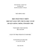 biện pháp phát triển đội ngũ giáo viên trung học cơ sở huyện giồng trôm, tỉnh bến tre