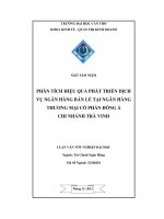 Phân tích hiệu quả phát triển ngân hàng bán lẻ tại ngân hàng thương mại cổ phần đông á chi nhánh trà vinh