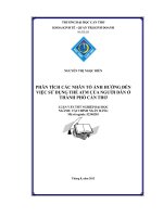 Phân tích các nhân tố ảnh hưởng đến việc sử dụng thẻ ATM của người dân ở thành phố cần thơ