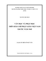 văn học và phật học trên báo chí phật giáo việt nam trước năm 1945
