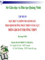 Tài liệu tập huấn đổi mới kiểm tra đành giá theo định hướng phát triển năng lực học sinh môn GDCD